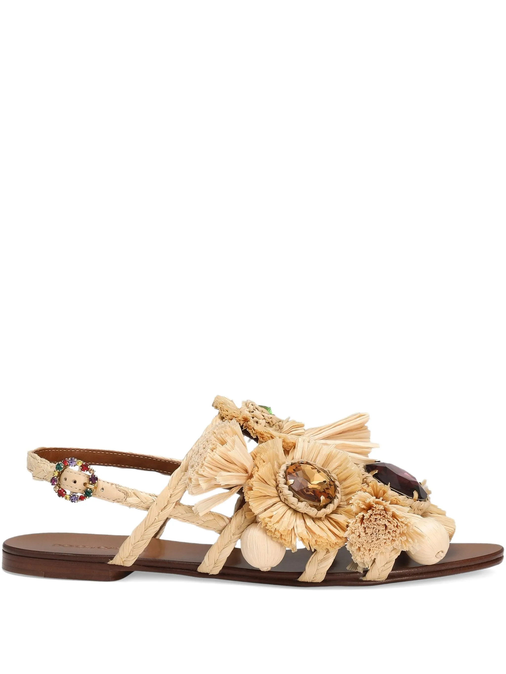 embellished raffia sandals