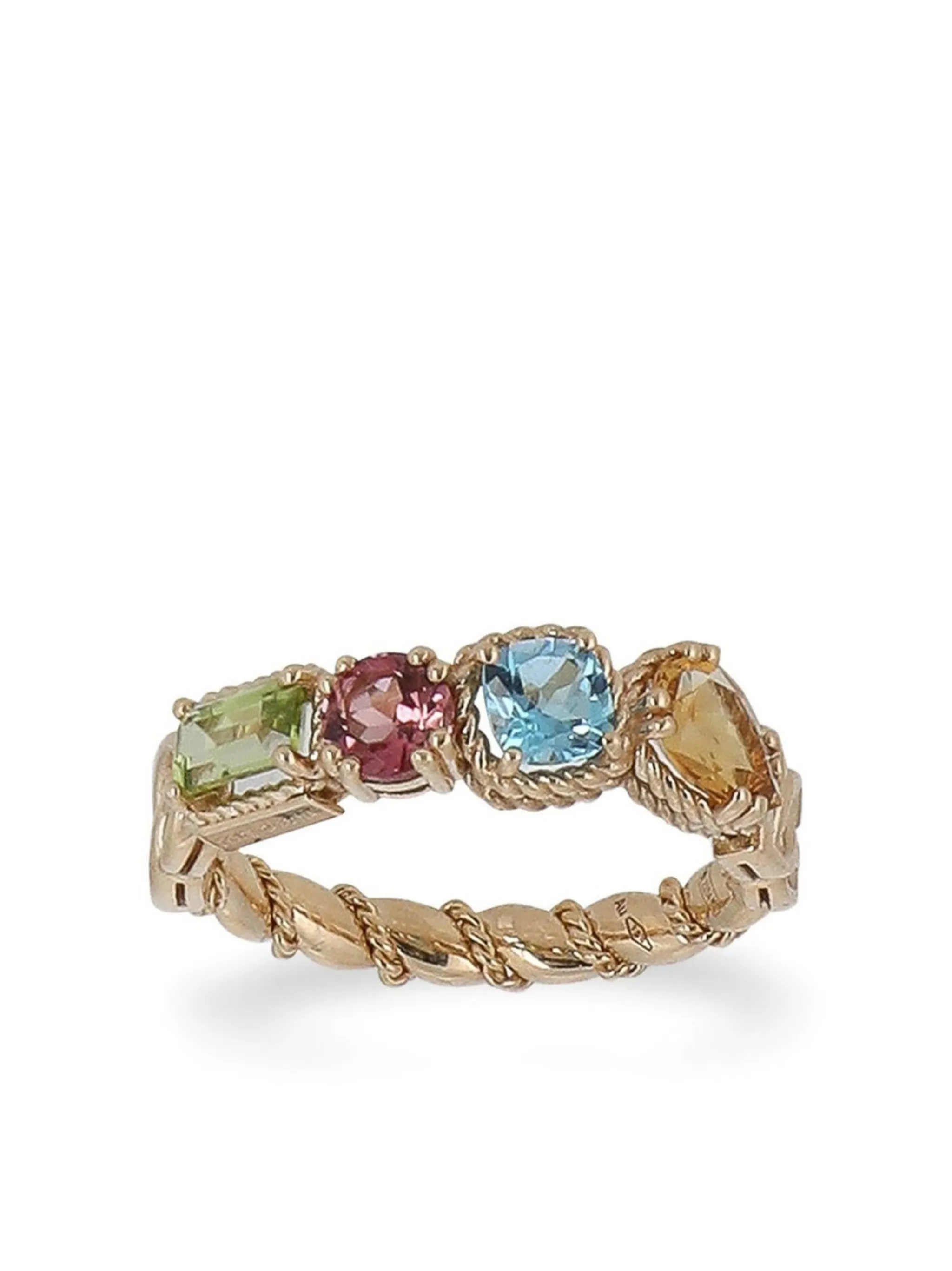 18K yellow gold Rainbow gemstone ring