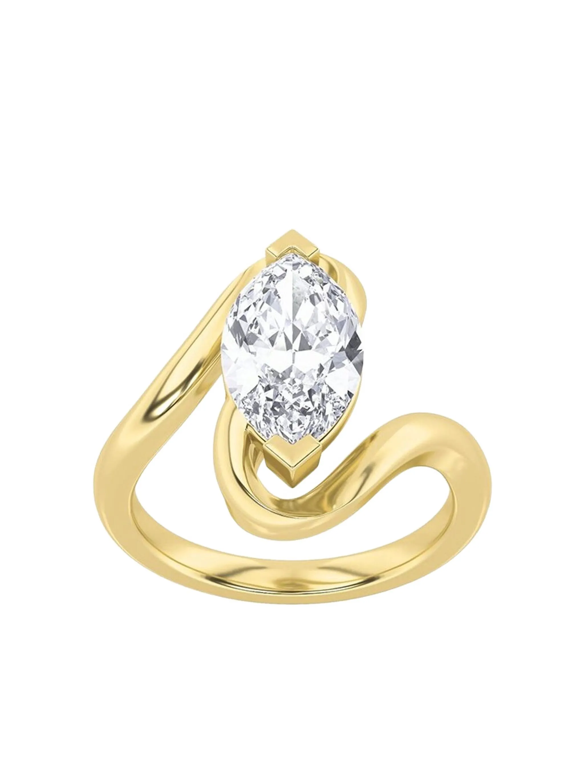14K yellow gold Fashion lab-grown diamond ring