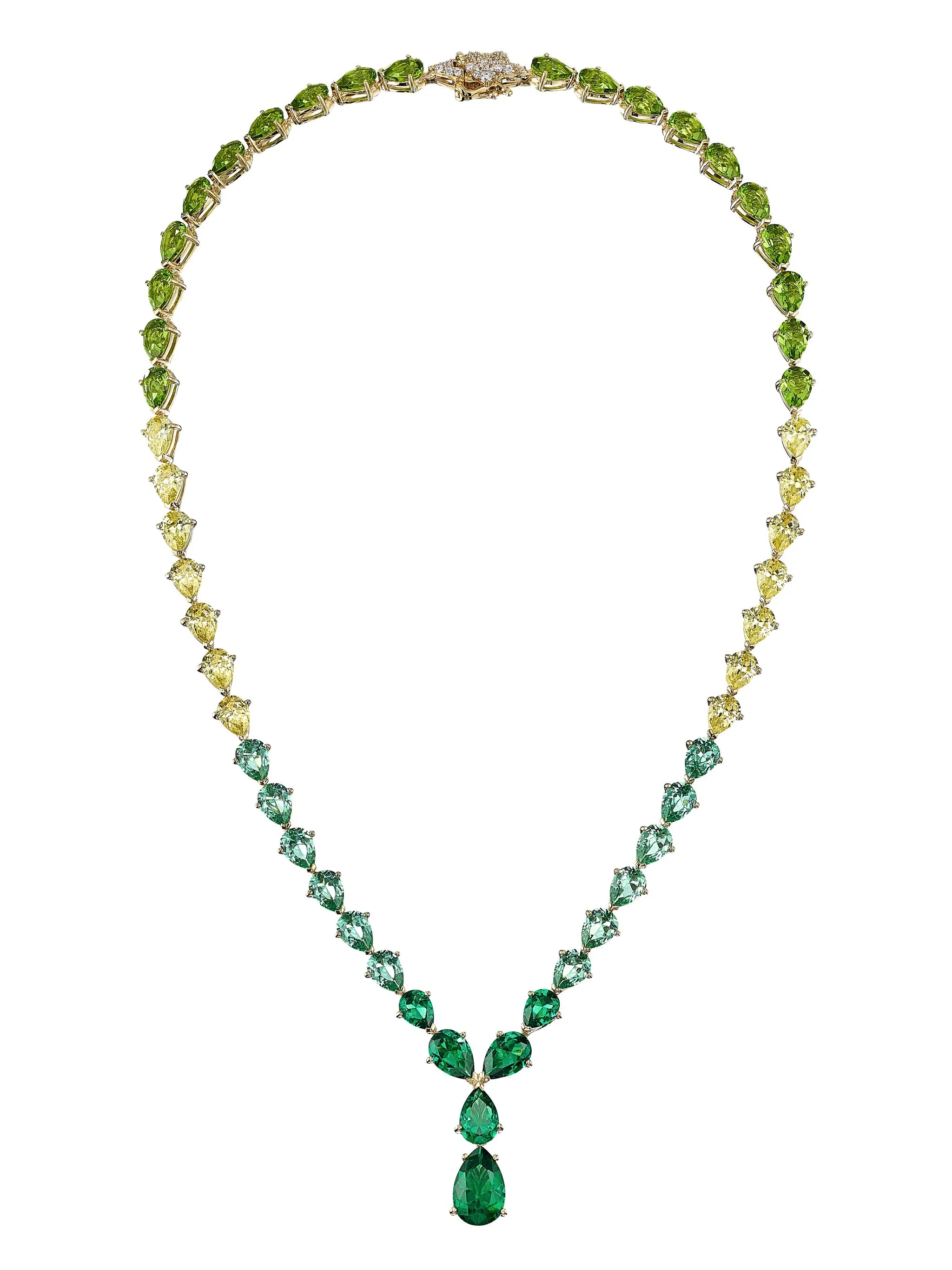 18kt gold vermeil Emerald Nova gemstone necklace