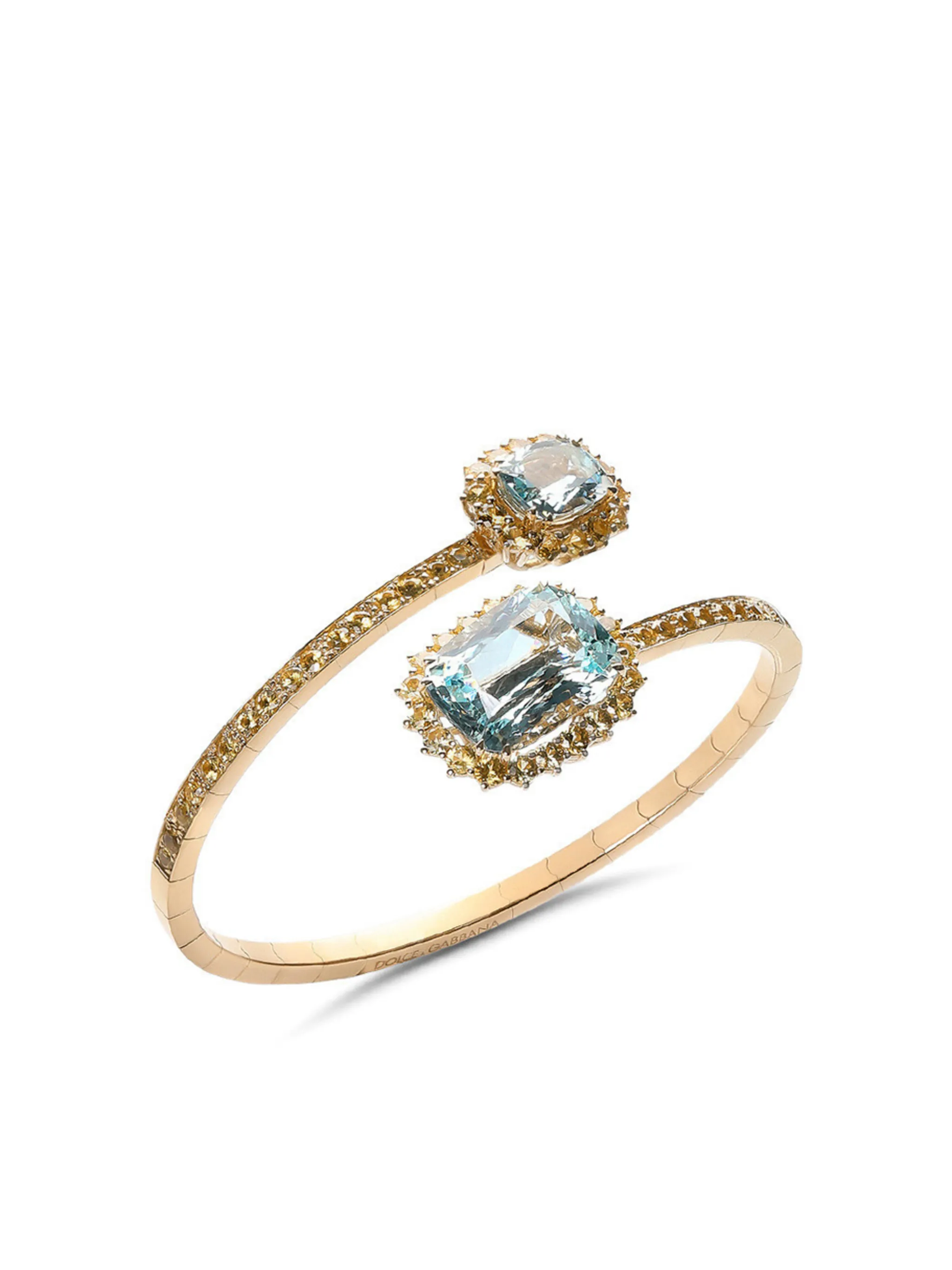18kt yellow gold acquamarine and sapphire ring