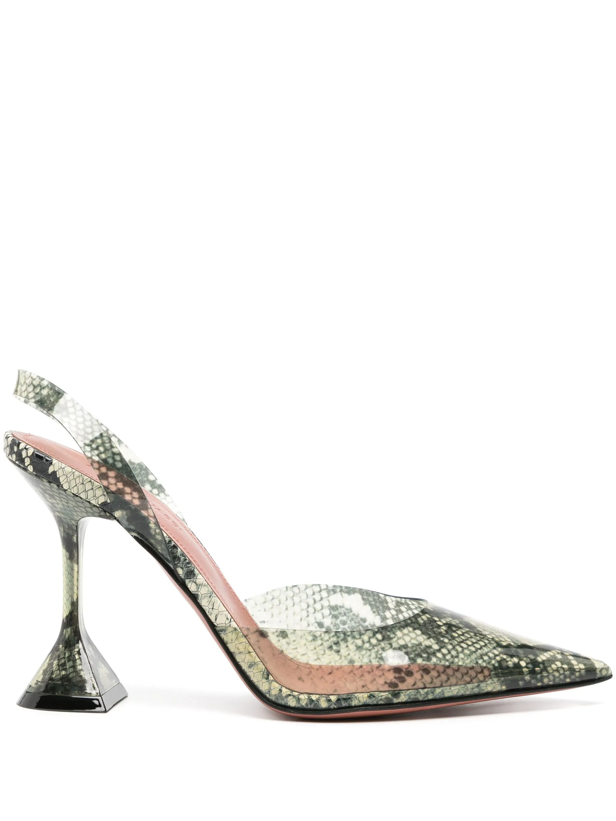 Holli Glass 95mm snakeskin-effect pumps