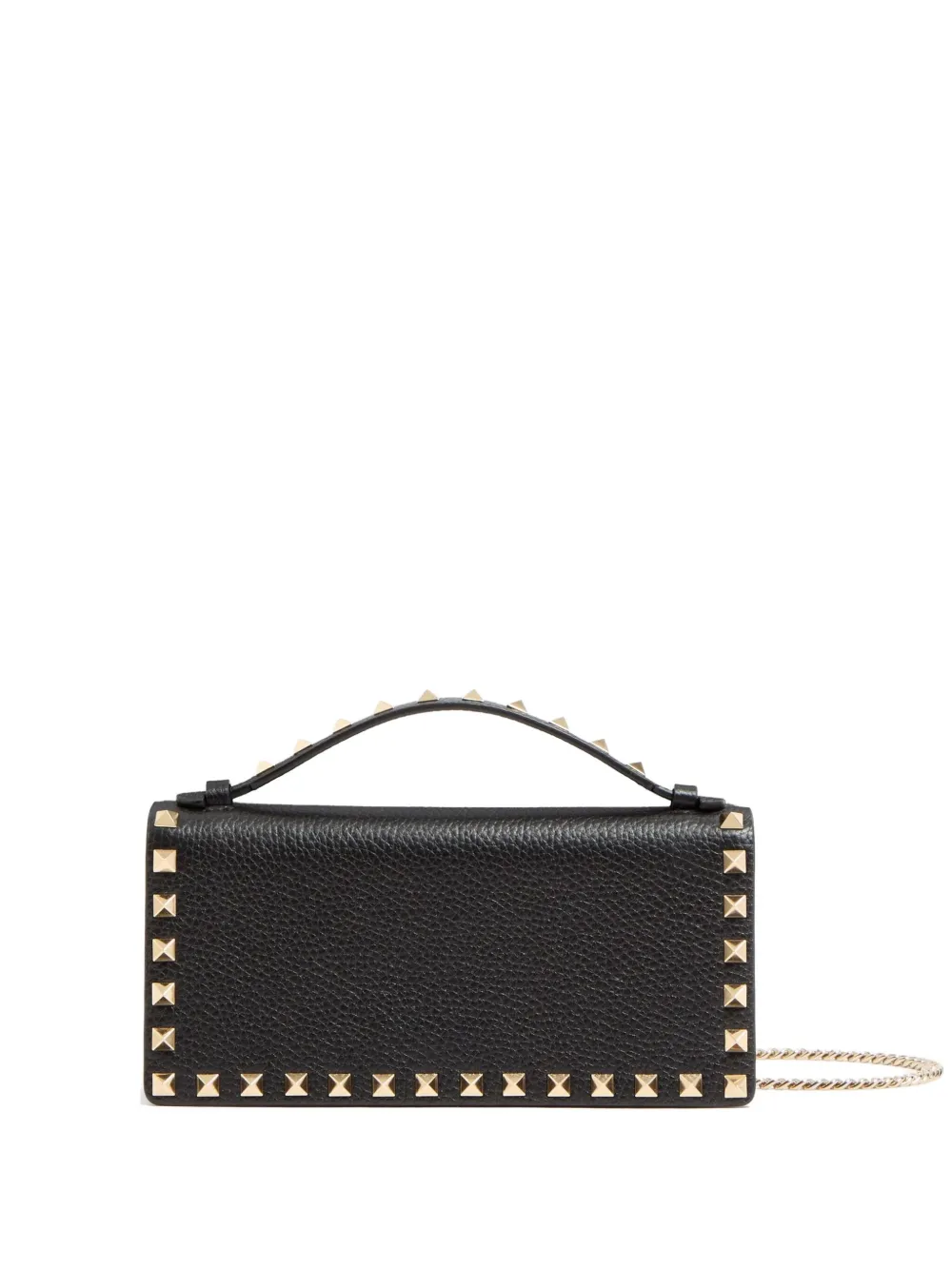 Rockstud grained-leather cross body bag