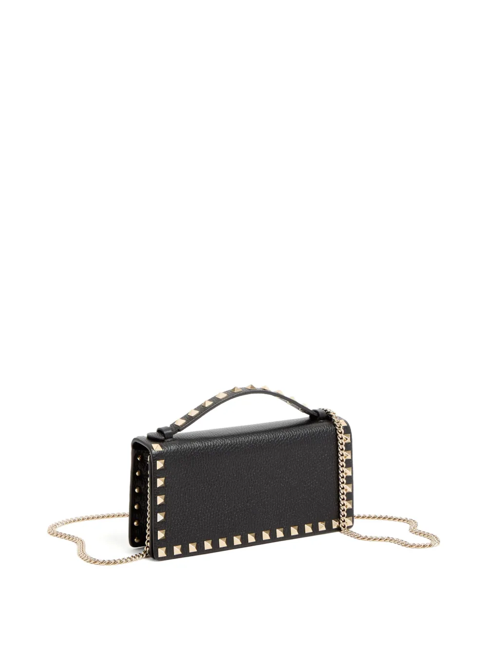 Rockstud grained-leather cross body bag