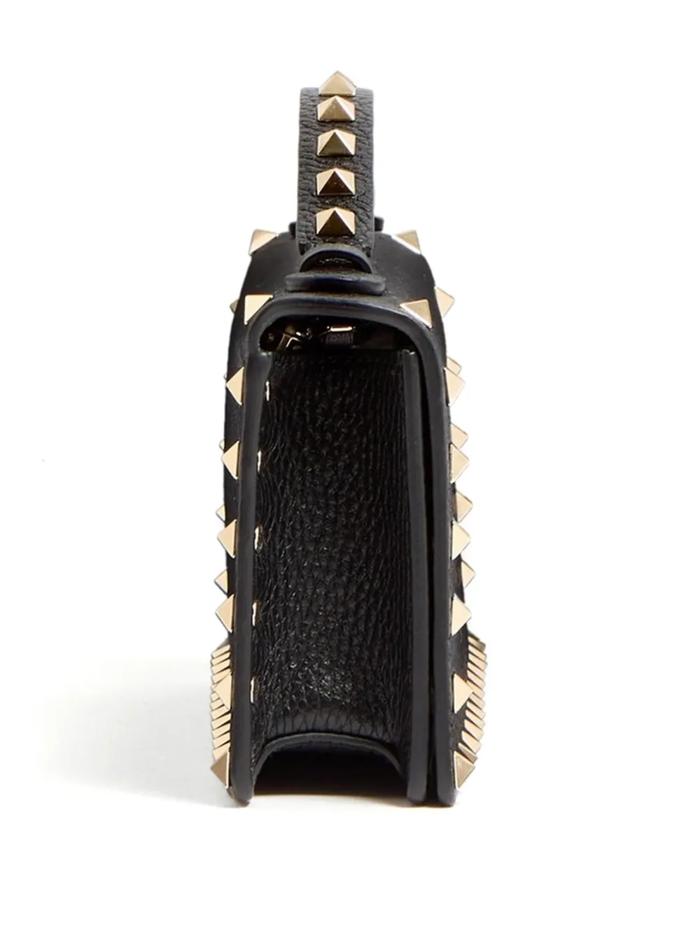 Rockstud grained-leather cross body bag