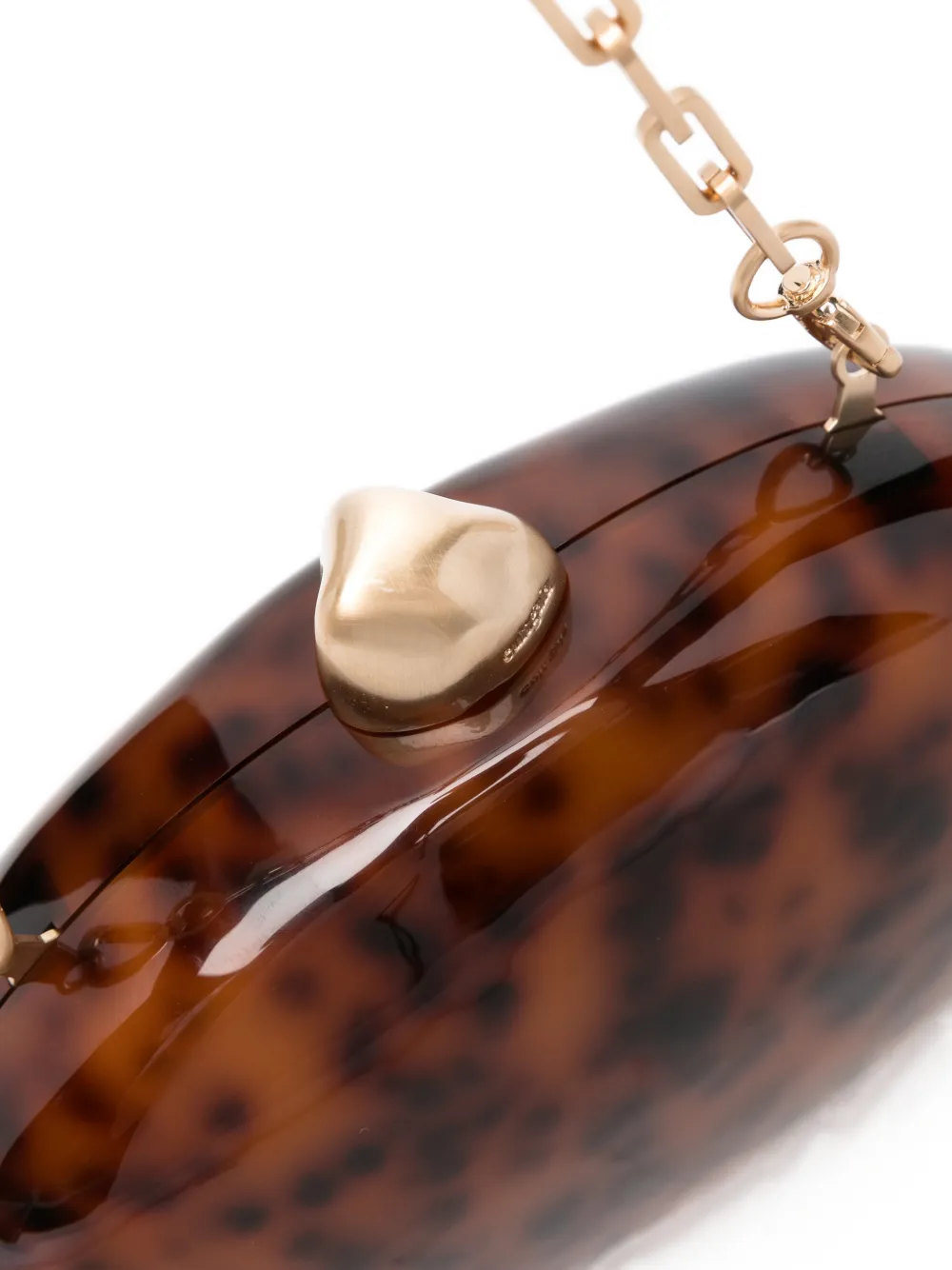 Eviana tortoiseshell-effect clutch bag