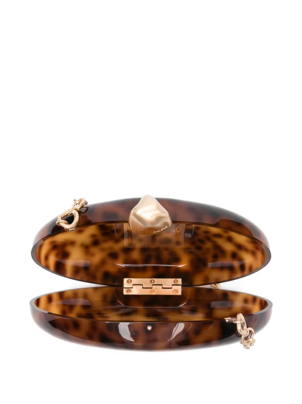 Eviana tortoiseshell-effect clutch bag