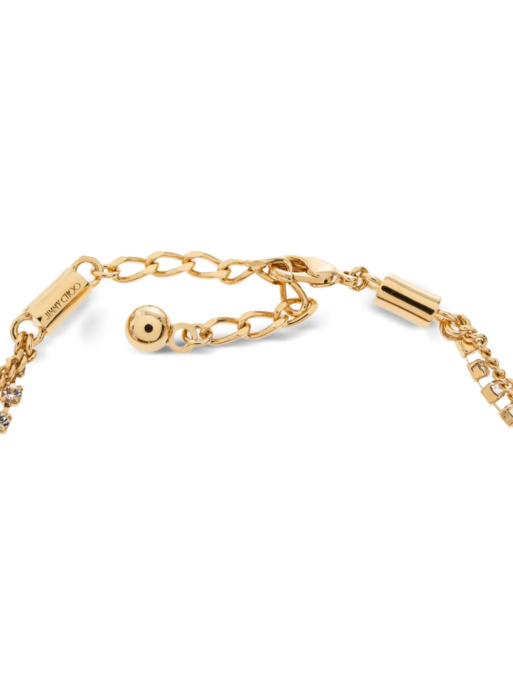 Crystal-embellished faux-pearl anklet