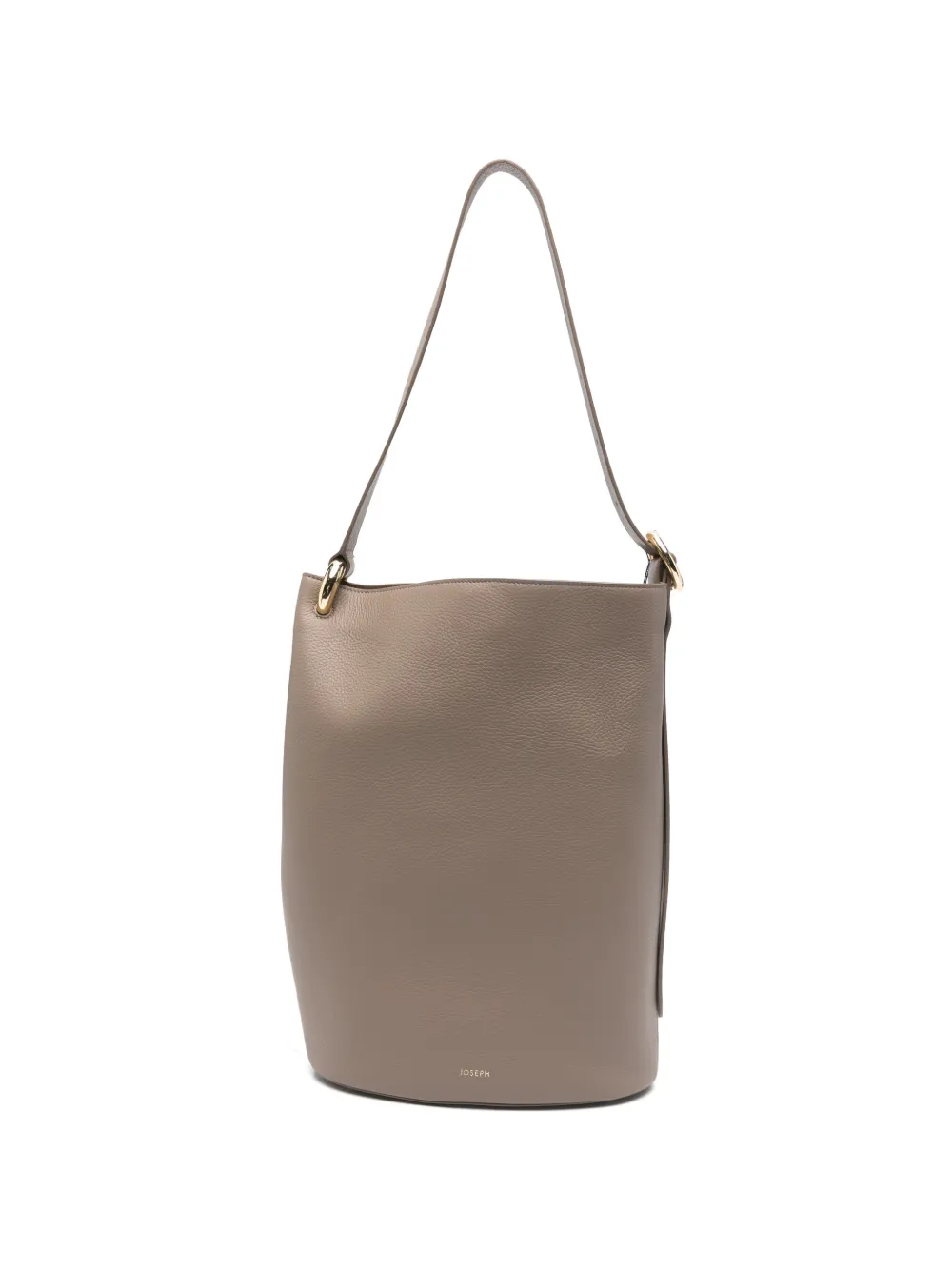 Fold leather bucket bag