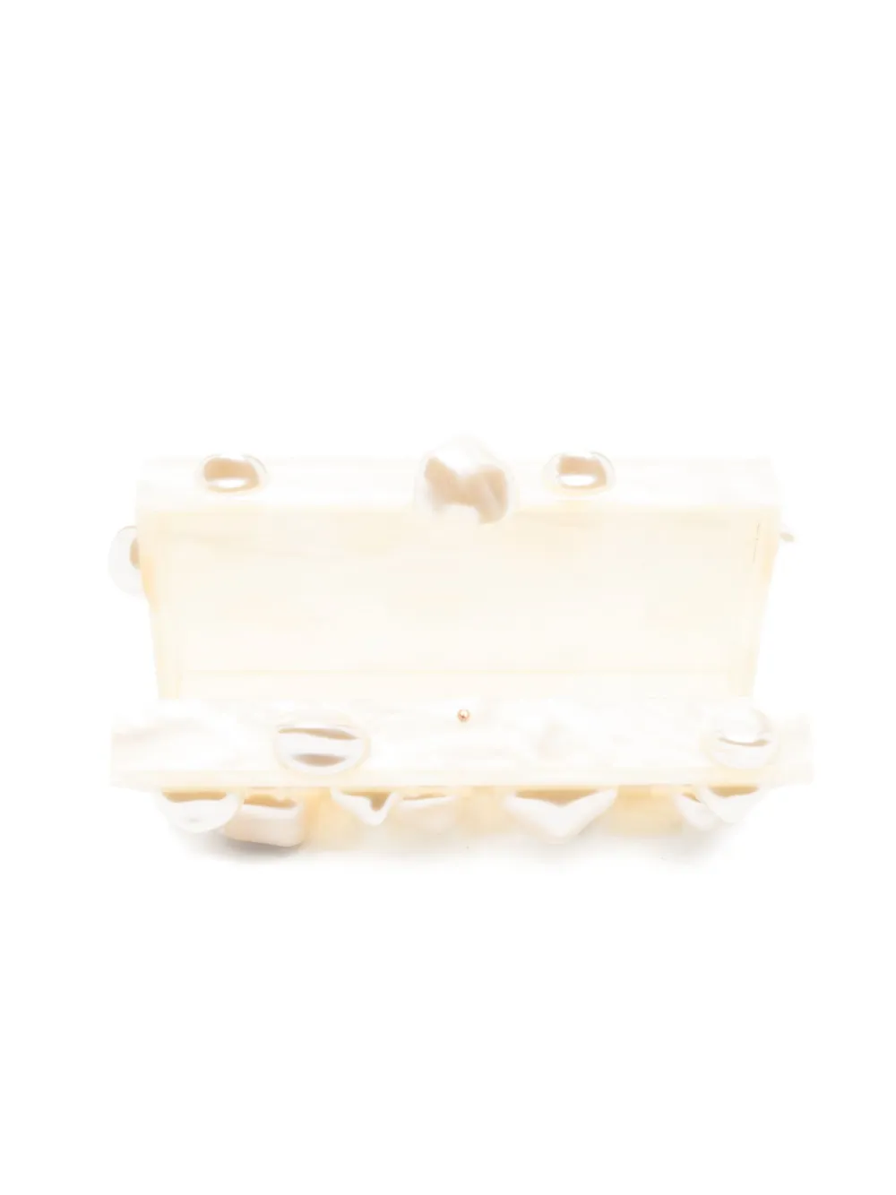 Orbs pearl-embellished clutch