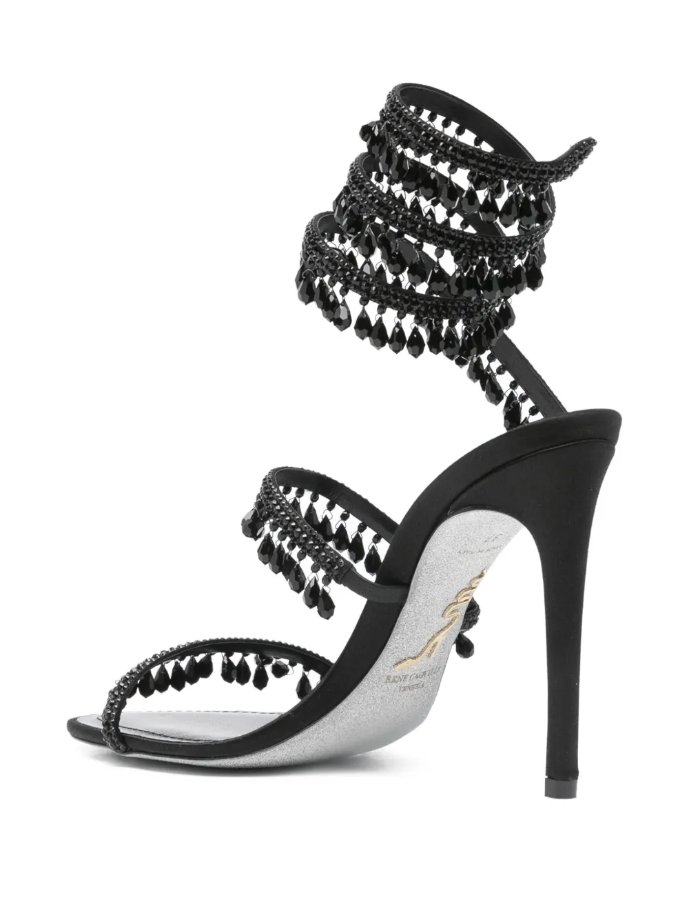 110mm beaded-embellished stiletto sandals