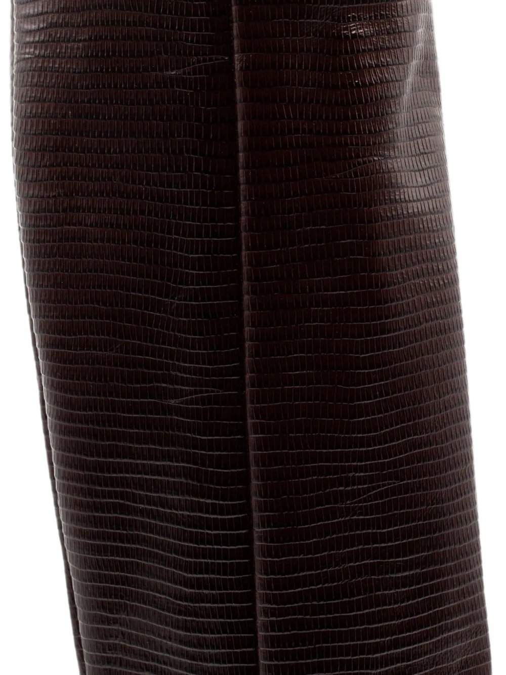 Reptile-print knee-high boots